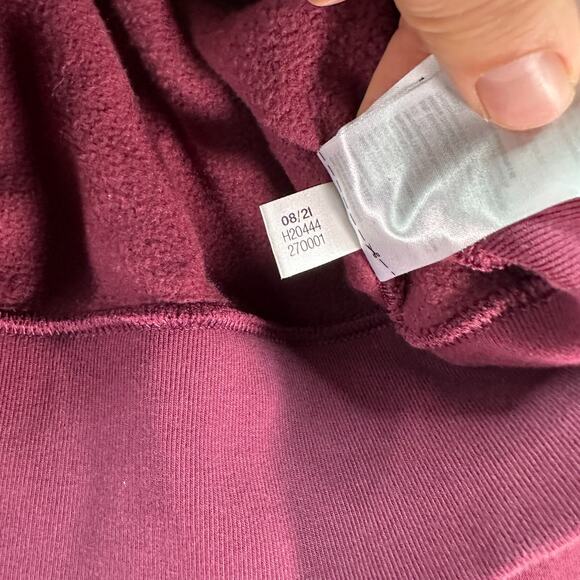 Adidas Trefoil Hoodie Womens Medium Burgundy Red Logo Play Cropped Sweatshirt * - Picture 7 of 13